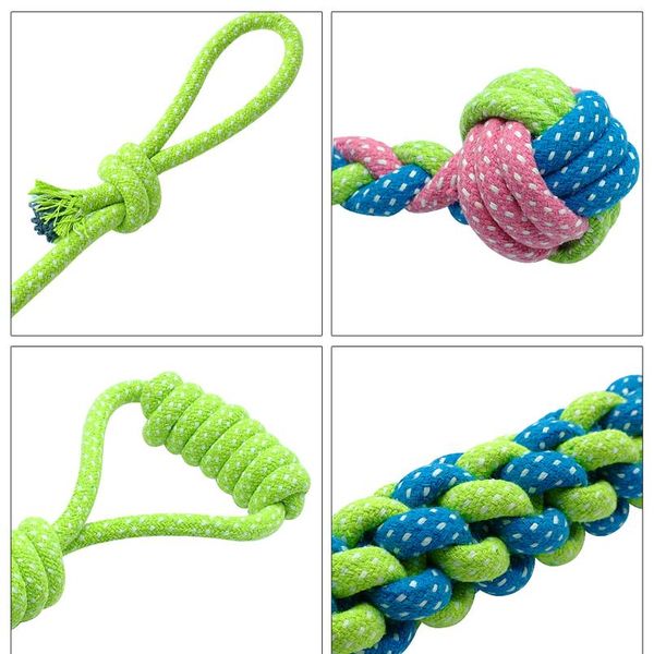 

7pcs/lot dog pet toys pet puppy chew toy ball cotton rope knot playing interactive toys for small medium large dogs bbynzq