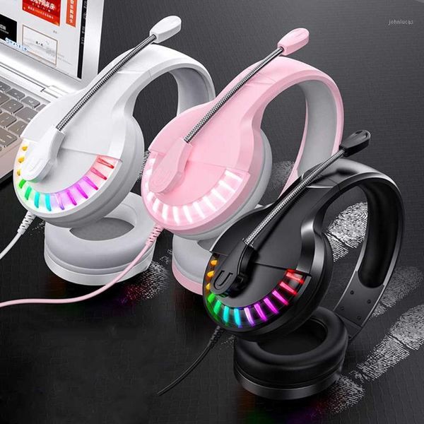

wired gaming headset 7 colors lights headphones with microphone over-ear headset bass stereo headphone for deskpc/1