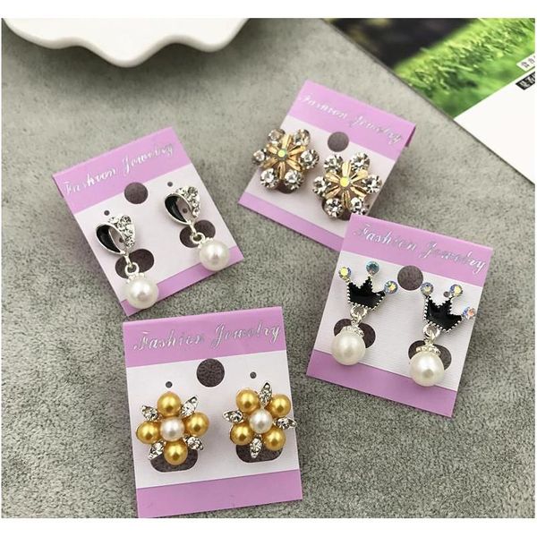

new diamond stud drop earrings wedding crown princess dangle silver gold pearl opal trendy black earrings valen wmtidr homes2007, Golden;silver