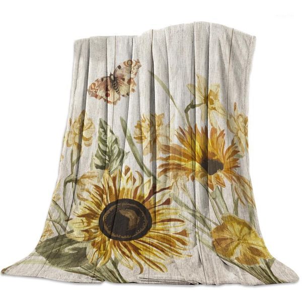 

blankets soft warm coral fleece blanket sunflower rustic garden winter sheet bedspread sofa throw light thin flannel blankets1