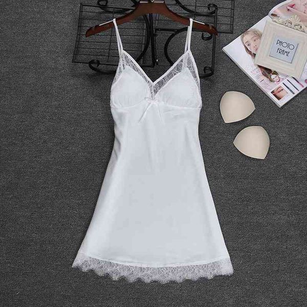 

Sexy Strap Nightdress Summer Womens Sleepwear Casual Faux Silk Nightgown Home Wear Nightwear Bath Gown Size -xxl, Black;red