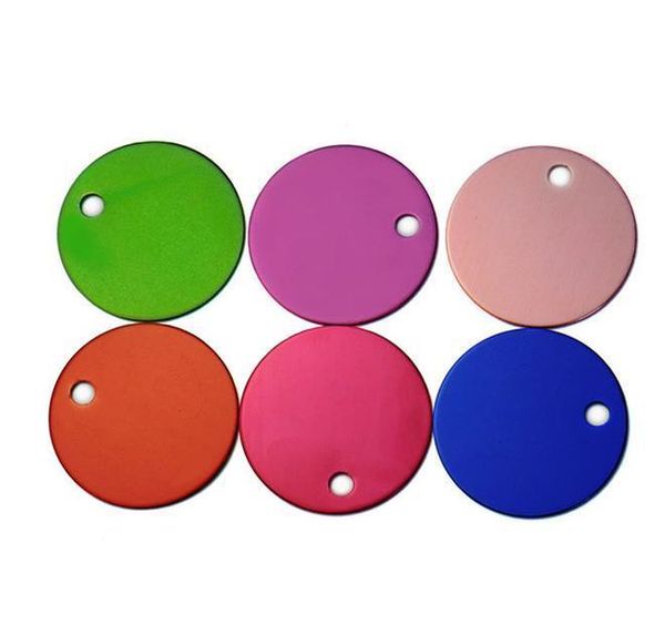 

tags wholesale 100pcs circle dog pet tags custom name address phone no. for dog id tag round personal jllzen dayupshop