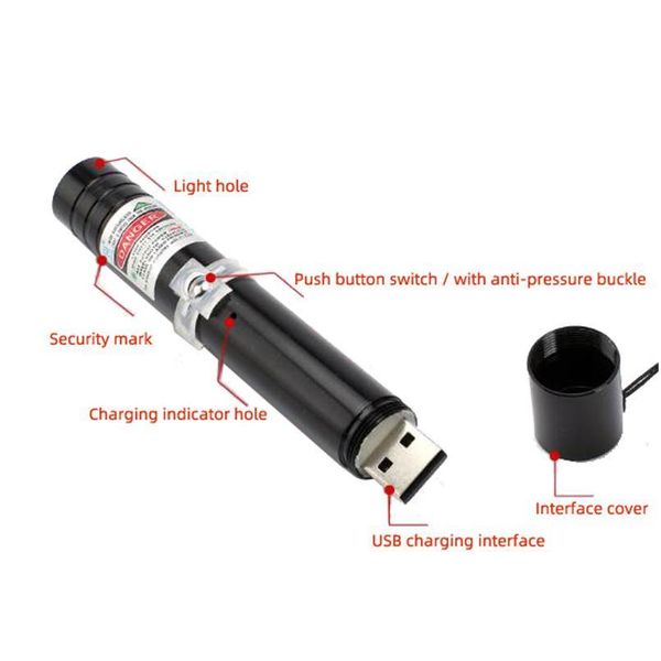 

new usb laser aluminum alloy camping hunting mini charging green laser light infrared laser pointer sing qyloyo