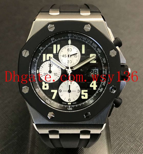 

mens date watch offshore black dial and rubber band quartz movement mens wrist watches, Slivery;brown
