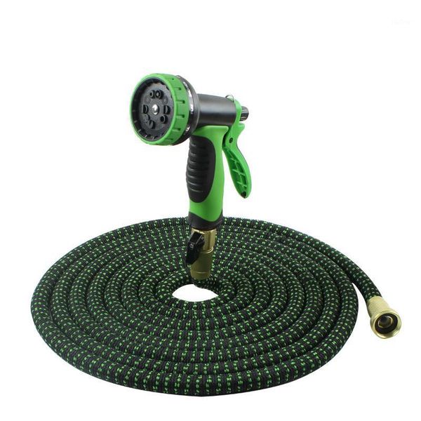 

25-100ft flexible garden water hose green expandable garden hose magic watering car washing pipe with spray gun1