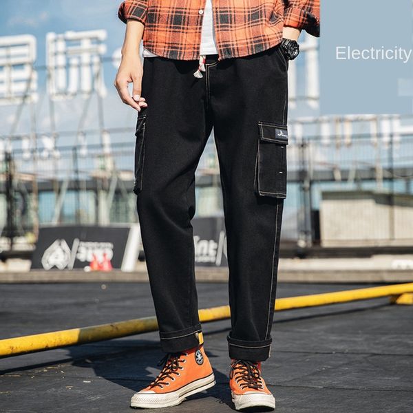 

spring jeans pants trousers and autumn 2020 new jeansmen's korean version of loose leggingsteenage harun men's pants trend yfkyj, Blue