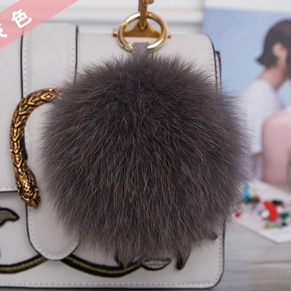 

big size 15cm fluffy real fox fur ball pom poms girls natural fox fur pompom keychain fashion women bag key chains ring wmtxlr xhlove