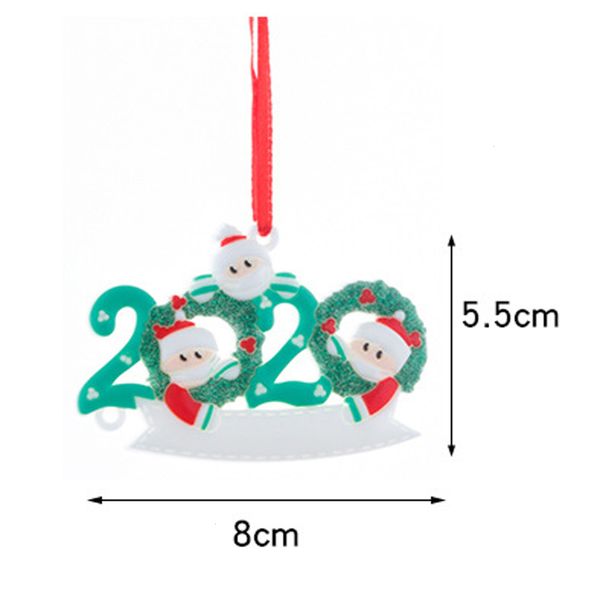 

2020 christmas ornament xmas decoration snowman pendants with face mask diy christmas tree family party gift dhl free