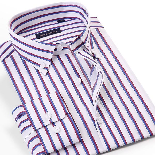 

men's button-down contrast striped dress shirts pocket-less design long sleeve standard-fit casual bamboo fiber shirt, White;black