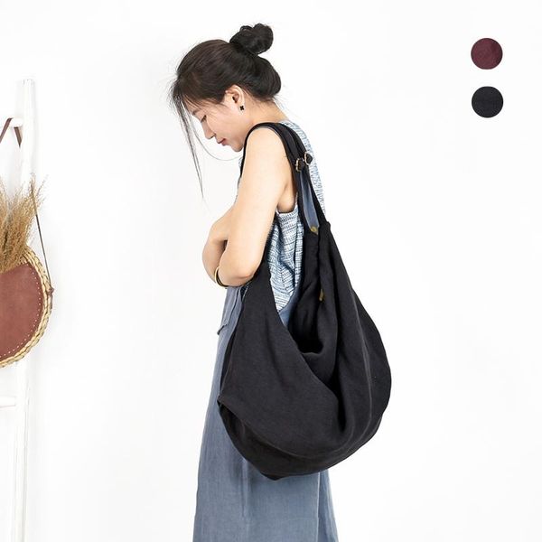 

women sand washed linen shoulder bag large canvas vintage causal message bag cloth handmade canvas bags cross-body bags