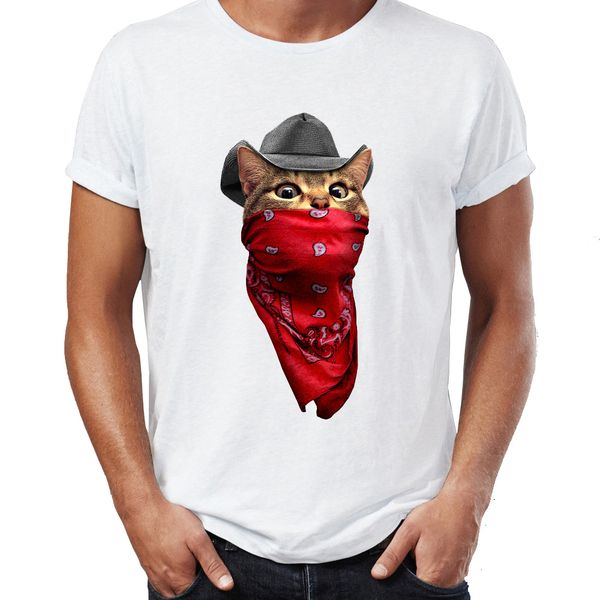 

men's t shirt gangster cat cowboy funny awesome tee sport hooded sweatshirt hoodie