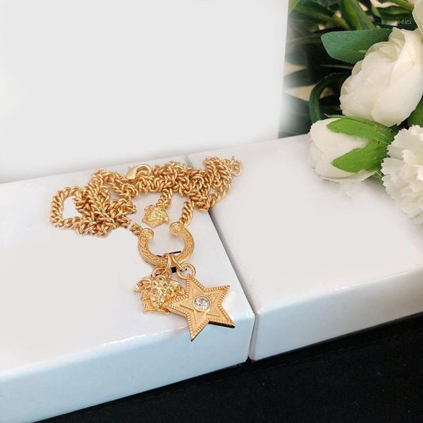 

pendant necklaces necklace star badge brass for women's high jewelry christmas party gift1, Silver