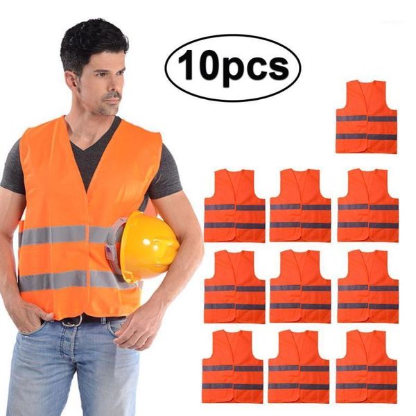

outdoor t-shirts 4 / 10 pieces advanced safety vests high visibility running reflective vest fluorescent yellow orange security mesh waistco, Gray;blue