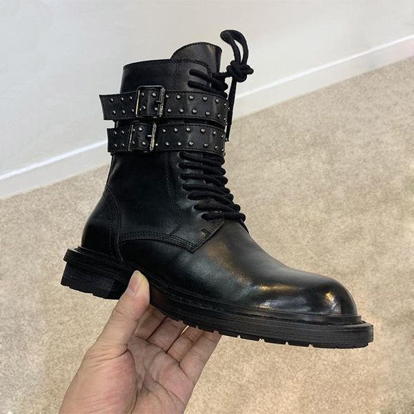 

fashion martin boots ladies pu leather platform boots winter female motorcycle shoes women 2020 gothic shoes lace-up, Black