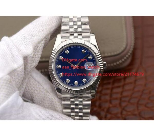 

factory supplier wristwatches 41mm 116234 asia 2813 mechanical automatic mens men's watch watches blue dial, Slivery;brown