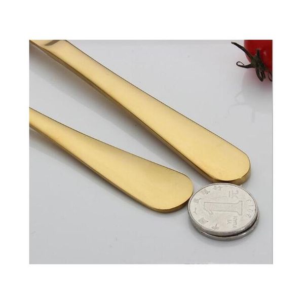 

4 piece/set gold color stainless steel dinnerware sets tableware knife fork teaspoon cutler sqcuti new_dhbest