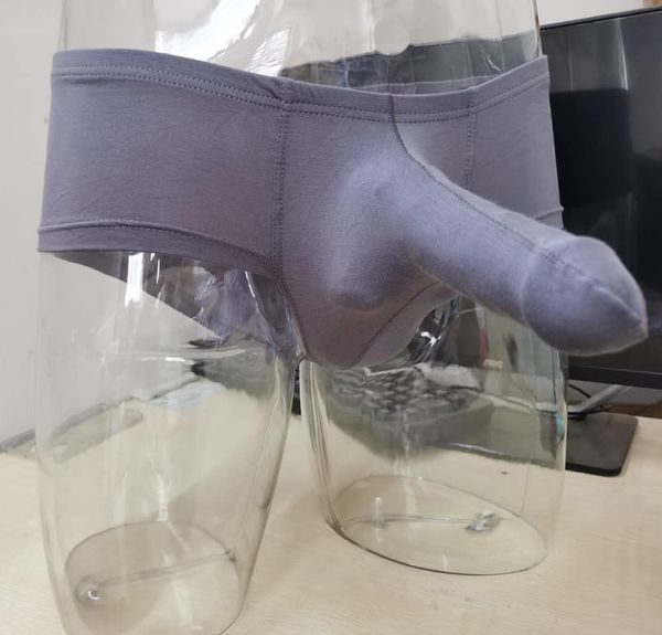 

men's cotton soft comfortable sheath gay erotic boxer underwear, Black;white