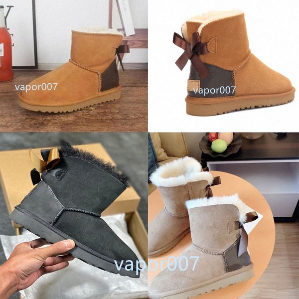 

2021 brand new australia wgg classic women tall winter boots girls children baby bowknot womens snow boot shoes 33jz#, Black