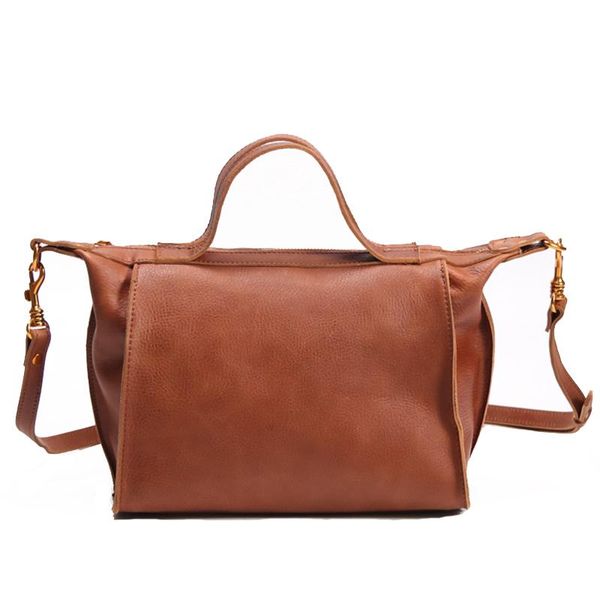 

woonam women fashion natural genuine calf leather handle bag boston shoulder bag wb633