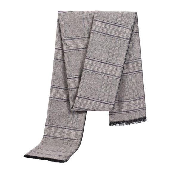 

scarves 2021 autumn and winter scarf men's long warm horizontal striped wholesale customization, Blue;gray