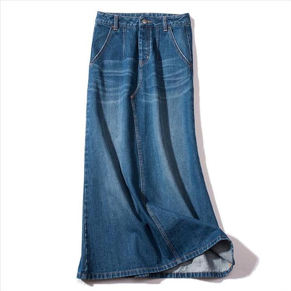 

2021 casual women denim skirt long saia jeans womens skirt denim skirts for women summer vintage black skirts female saia