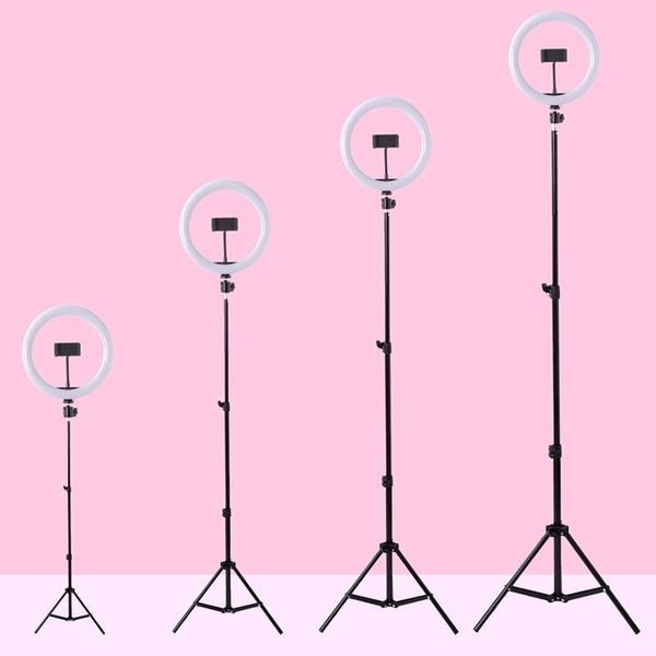 

video light dimmable led selfie ring light usb ring lamp pgraphy with phone holder 2m tripod stand for makeup youtube