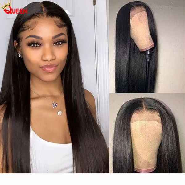 

straight lace front wigs 30 inch closure wig malaysian long size 13x6 lace frontal wig wowqueen remy lace front human hair wigs, Black
