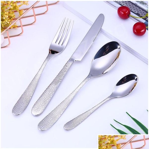 

10 styles flatware set gold cutlery spoon fork knife tea spoon dinnerware kit stainless steel dinnerware set kitchen bbydaj bde_luck