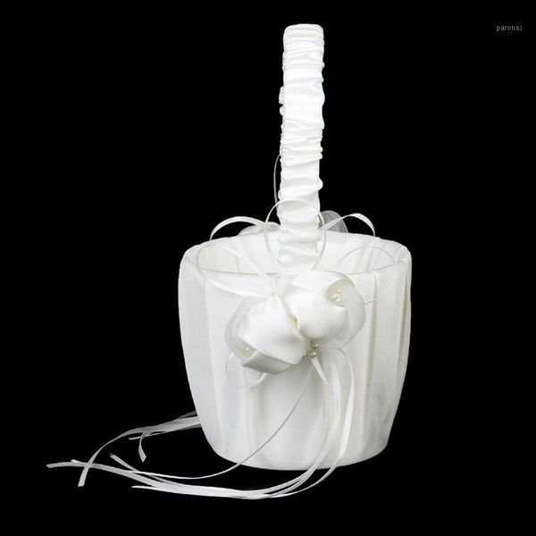 

decorative flowers & wreaths satin wedding flower basket ornate of buds for - white1