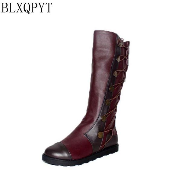 

blxqpyt bottes bottine femmes 2020 autumn winter warm platform botas mujer zapatos mujer boots women shoes knee- high woman 202, Black