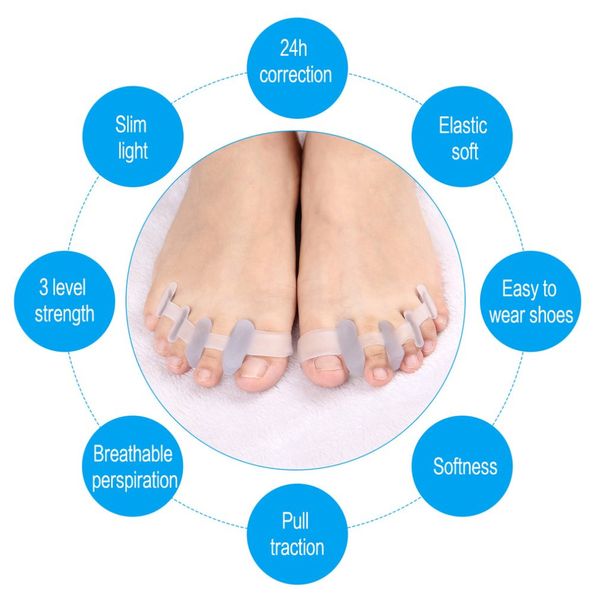 1Pair Toes Riabilitazione Separatore Alluce Valgo Cura Toe Correttiva Plantari Sovrapposizione Correttore Barelle Cura Del Piede