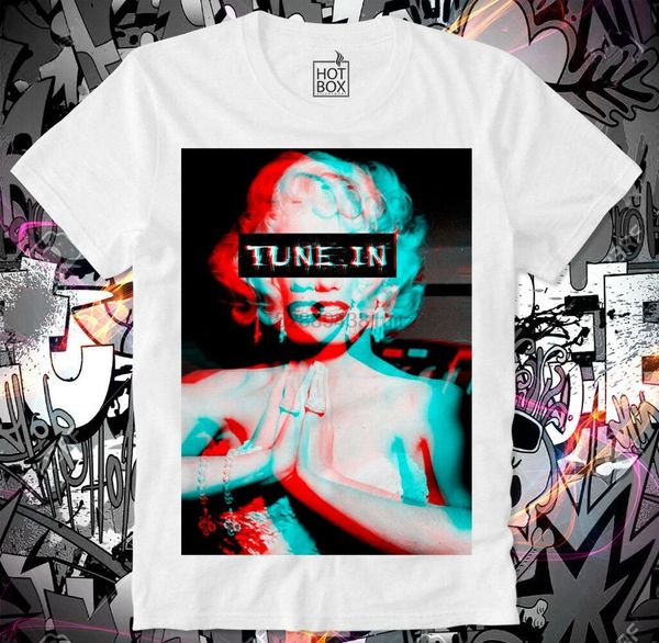 

t trippy psychedelic marilyn monroe tune in drop out lsd acid new new fashion funny summer casual design sport sweatshirt hoodie t shirt