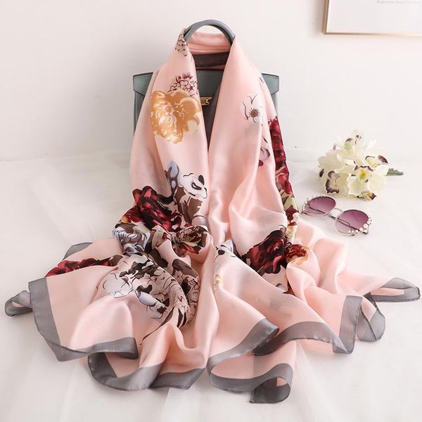 

цветочные печати шелковый шарф женщин мягкий большой пашмины long winter шарфов lady travel шали и палантины femme echarpe хиджаб бандана jl, Blue;gray