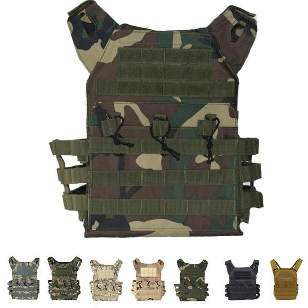

tactical equipment jpc molle vest paintball hunting vest plate carrier gear body armor, Camo;black
