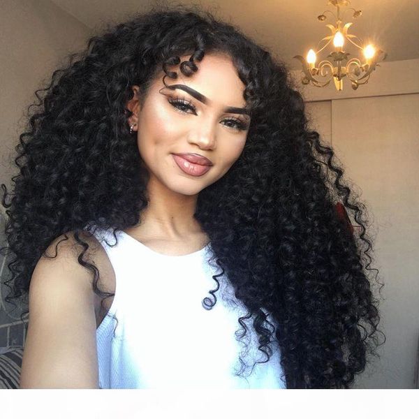 

полный шнурок человеческих волос парики для женщин pre сорванные с ребенком волос бразильский волос remy бесклеевой курчавый парик отбеленны, Black;brown