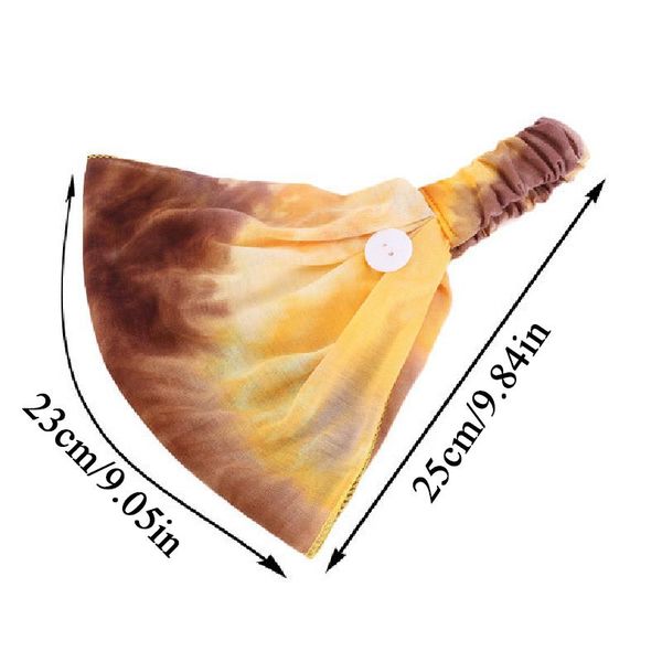 

women elastic hair ribbon turban for lady tie dye hairband with button girls wide side headwrap headband hair accessories q bbynvk