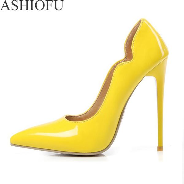 

ashiofu handmade ladies high heel pumps cut-edge wedding party prom shoes slip-on fashion evening dress court shoes nine colors, Black