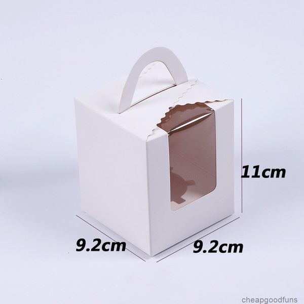 

u window with clear single handle portable cupcake macaron mousse cake snack boxes paper package box birthday party supply 1u