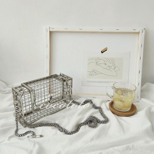 

ins hollow out cage bag party fashion women bird metal cage bags girls handle tote purse clutch evening pouch handbag bag gxkmw
