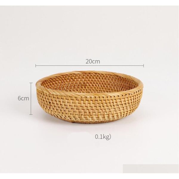 

3pcs set round storage basket fruit dish rattan for weaving handmade for kitchen food picnic bread sundries decor qylpnf garden2010