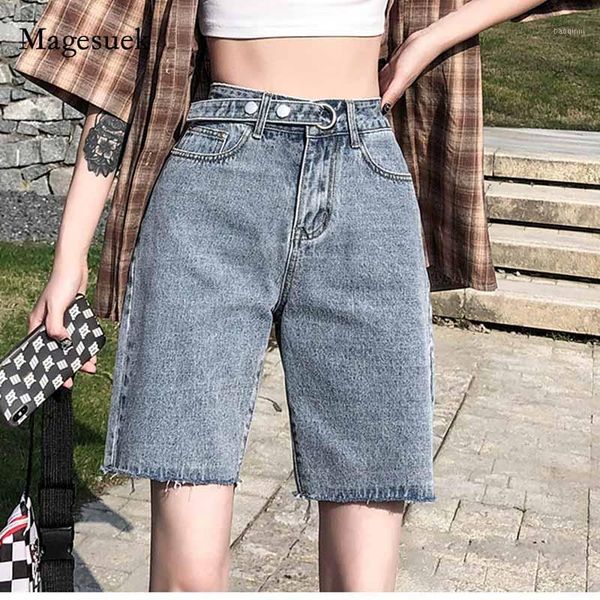 

2020 women summer solid denim trouser streetwear black beige sky blue gray plus size high waist shorts fashion jean shorts 104221, White;black
