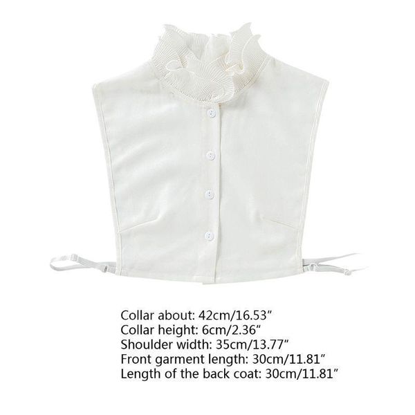 

women sweet layer agaric ruffles stand false fake collar button down half-shirt wom qylnih, Blue;red