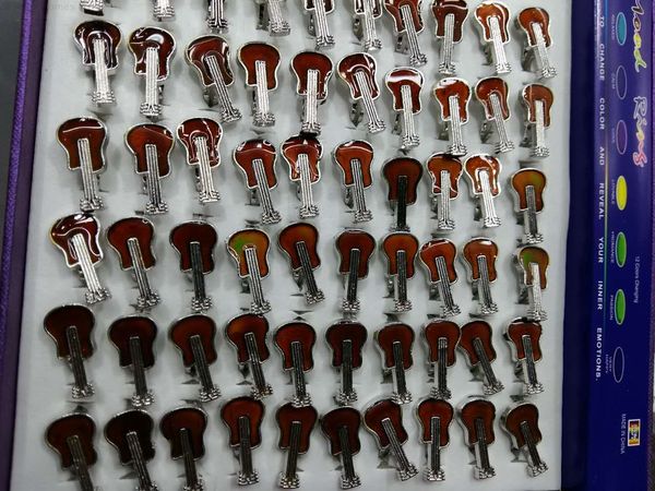 

mood new color musical rings instrument ring guitar, Silver