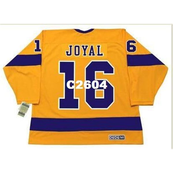 

men #16 eddie joyal los angeles kings 1970.1971 ccm vintage retro home hockey jersey or custom any name or number retro jersey, Black