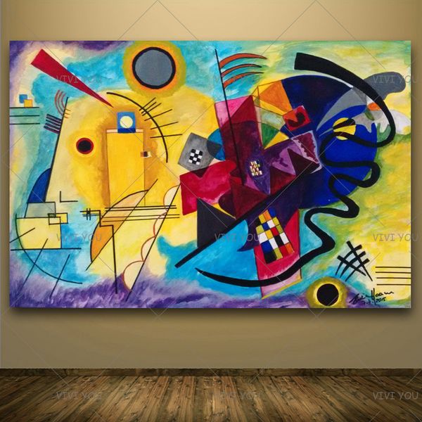 Wassily Kandinsky Oil Painting Classic Cansva Art Wall Poster And Sticker Handmade Oil Painting for Living Room Bedroom Decor LJ201128