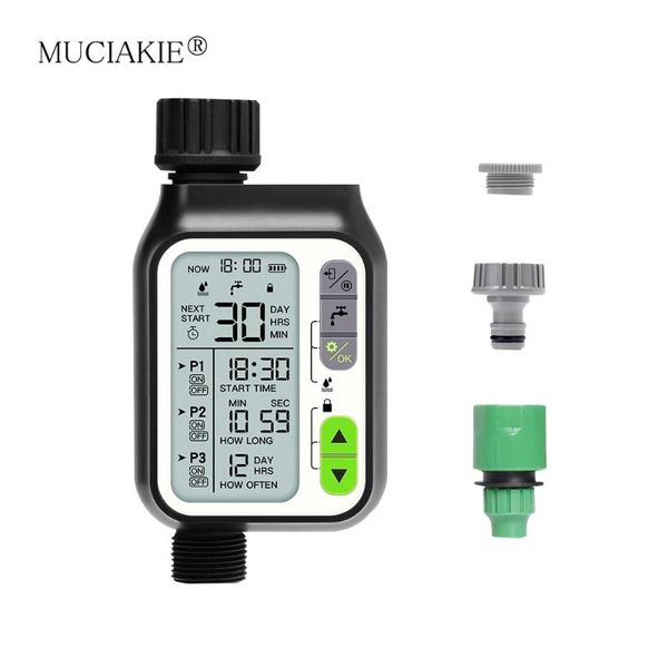 

watering equipments muciakie lcd rain sensor irrigation timer with 3/4" 1/2"automatic sprinkler controller electronic device garde