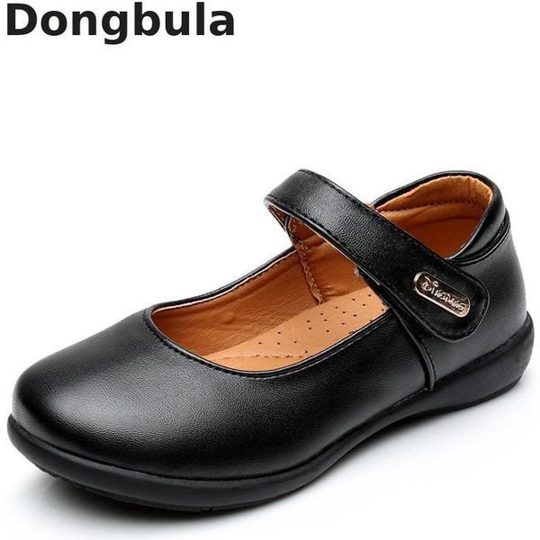 

new children mary jane for girls princess pu leather school shoes black dress flats flower wedding white kids uniform shoe, Black;red