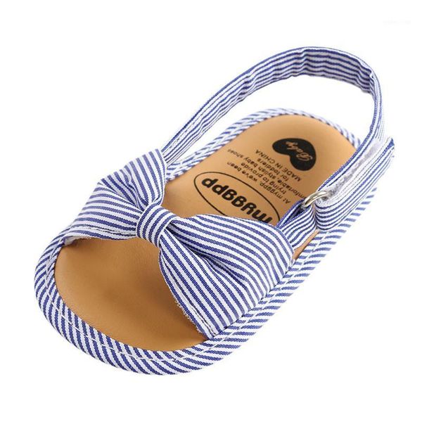 

kancoold newborn cotton buckle soft bottom non-slip hook&loop toddler shoes girls baby roman style striped sandals1, Black