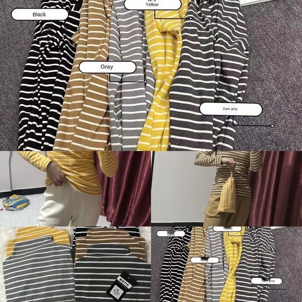 

adeyc denim cationic stripe high collar simple collar fashionable underwearbottoming stripe denim cationic shirt high versatilepersonalized, White