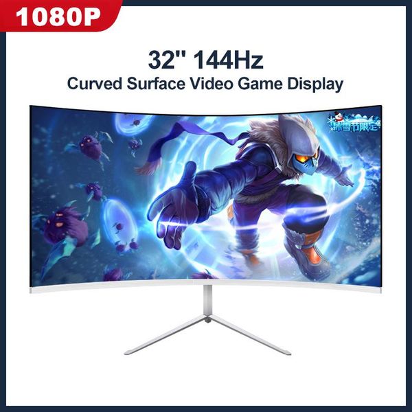 

32inch curved gaming monitor 1920*1080 16:9 144hz high refresh rate 1800r mva hd game screen hdmi dp lapcomputer monitor